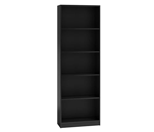 CDF Bücherregal R40 | Farbe: Schwarz | Breite: 40 Zentimeter | Für Wohnzimmer, Büro und Arbeitszimmer | Regal für Bücher und Spielzeug | Ideal für Kinderzimmer, Teenager, Jugendzimmer von CDF