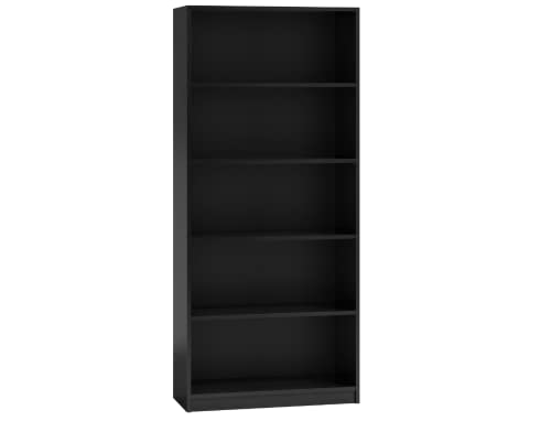 CDF Bücherregal R80 | Farbe: schwarz | Breite: 80 Zentimeter | Für Wohnzimmer, Büro und Arbeitszimmer | Regal für Bücher und Spielzeug | Ideal für Kinderzimmer, Teenager, Jugendzimmer von CDF