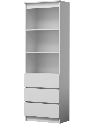 CDF Bücherregal RS-60 Olimp | Farbe: weiß | Für Wohnzimmer, Büro, Arbeitszimmer | Modern | Regal für Bücher und Spielzeug | Ideal für Kinderzimmer, Teenager, Jugendzimmer von CDF