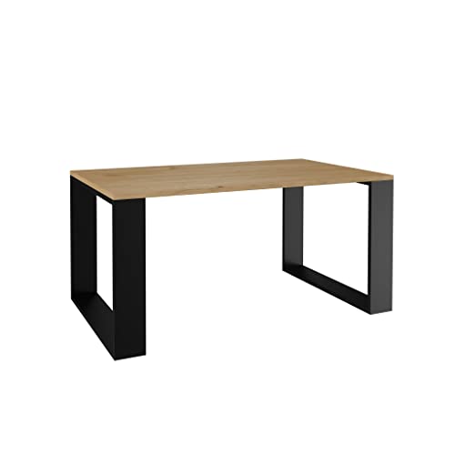 CDF Couchtisch Modern | Farbe: Eiche Artisan-Schwarz | Moderne Bank für EIN Wohnzimmer, Zimmer, Büro | Form: Quadrat Rechteck | Regal für Kleinigkeiten, Zeitungen, Magazine oder Bücher von CDF