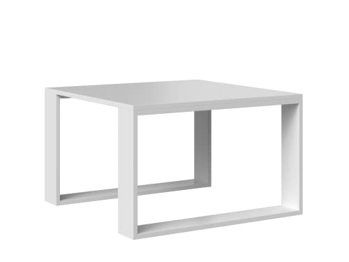 CDF Couchtisch Modern Mini | Farbe: weiß | Moderne Bank für EIN Wohnzimmer, Zimmer, Büro | Form: Quadrat, Rechteck | Regal für Kleinigkeiten, Zeitungen, Magazine oder Bücher von CDF