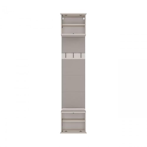 CDF Garderobenschrank Flurschrank mit Sitzbank für Schuhe Stauraumschrank mit Kleiderstange für Jacken Modern Dielenschrank mit Ober- und Unterschrank für Büro Flur Wohnen – 238 cm Kaschmir von CDF