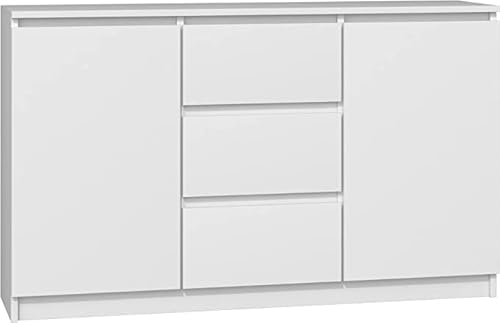 CDF Moderne Kommode 2D3S (2 Türen, 3 Schubladen) | Farbe: weiß | Aktenschrank, für kleine Gegenstände | Ideal für Wohnzimmer, Schlafzimmer, Kinderzimmer, Jugendzimmer und Büro | Einlegeböden von CDF