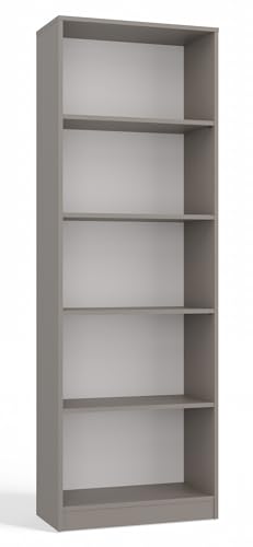 CDF Office Bücherregal R60 | Farbe: Lehm (grau) | Für Wohnzimmer, Büro, Arbeitszimmer | Modern | Regal für Bücher und Spielzeug | Ideal für Kinderzimmer, Teenager, Jugendzimmer von CDF