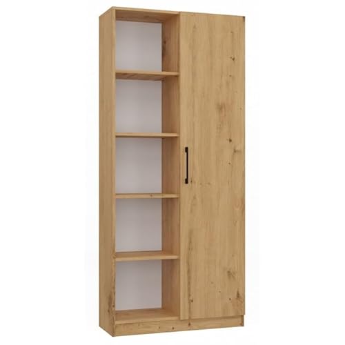 CDF Office Bücherregal RD-80 | Farbe: Eiche Artisan | Für Wohnzimmer, Büro, Arbeitszimmer | Modern | Regal für Bücher und Spielzeug | Ideal für Kinderzimmer, Teenager, Jugendzimmer von CDF