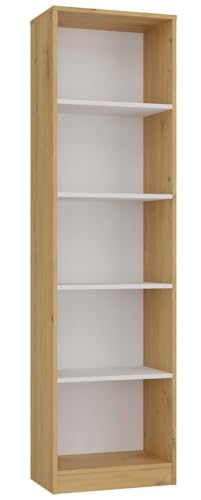 CDF Regal 50 cm | Eiche Artisan & Weiss | BÜCHERREGAL MIT ABLAGEN | IDEAL FÜR Wohnzimmer & BÜRO von CDF