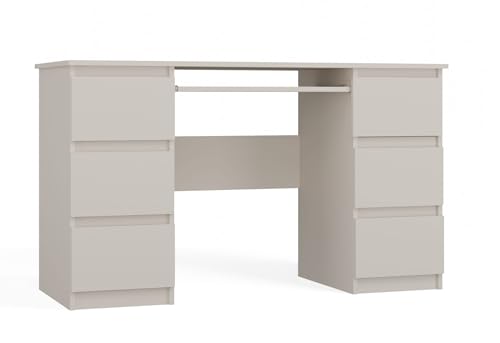 CDF Schreibtisch Kuba | Farbe: Kaschmir (beige) | Ideal für Büro, Arbeitszimmer, Kinder- und Jugendzimmer | Funktionaler Schreibtisch für Computer, Laptop | Einfache Montage von CDF