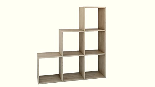 CDF Step Bücherregal RS-30 | Farbe: Eiche Sonoma | Schrank, Sockel für Wohnzimmer, Büro und Arbeitszimmer | Regal für Bücher und Spielzeug | Ideal für Kinderzimmer, Teenager, Jugendzimmer von CDF