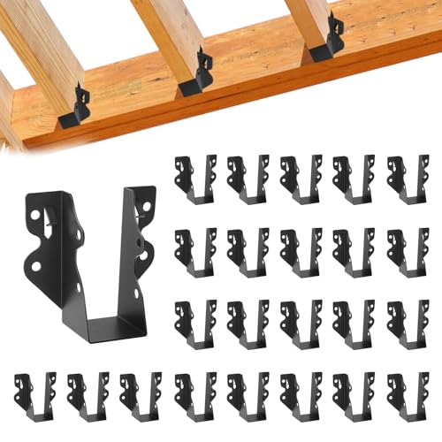Q235B Balkenaufhänger, 5,1 x 10,2 cm, Stahl, schwarz, pulverbeschichtet, für Sparren, Sparrenhalterungen für Boden, Deck und Deckenbalken, 24 Stück Q235B Balkenaufhänger, 5,1 x 10,2 cm, Stahl, schwarz, pulverbeschichtet, für Sparren, Sparrenhalterungen für Boden, Deck und Deckenbalken, 24 Stück von CDFYJHFDQ