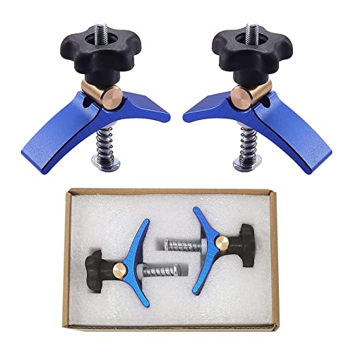 CDIYTOOL 2 Stück T-Gleis Mini-Halteklemmen-Set, M6 T-Nut-T-Rack-Klemmen-Set für T-Nut-Arbeitstisch 3018 CNC-Fräsmaschinen, Rot und Blau von CDIYTOOL