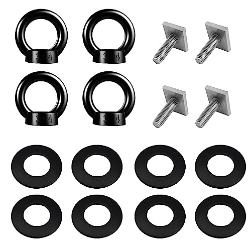 4 Pcs T Track Mount Tie Down Anchor for Roof Rack, Stainless Steel T Bolt Eye Nut Tie Down Rings, for Roof Rack Holding Bungee Cord Rope von CDIYTOOL
