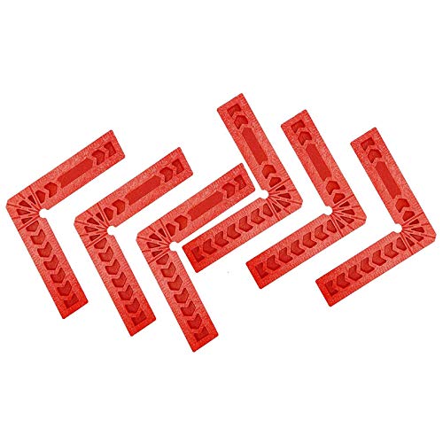 6pcs 10.2 cm Positionierwinkel Rechtwinklige Klemme 90 Grad Eckklemme Holzbearbeitungswerkzeug L-Type Eckklemme für Bilderrahmen, Kisten, Schränke oder Schubladen, Tischlerwerkzeug 6 Stück von CDIYTOOL