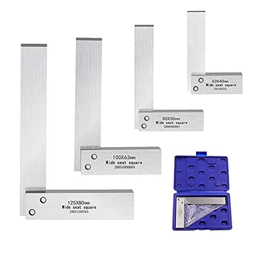 Maschinisten-Vierkant-Lineal, 90 Grad, rechtwinklig, Stahllineal, Holzbearbeitungsingenieur, mechanisches Set, Präzisionswinkel, breiter Sockel, Sitz, quadratisch, L-Typ, Test-Messwerkzeug, 4 Stück von CDIYTOOL