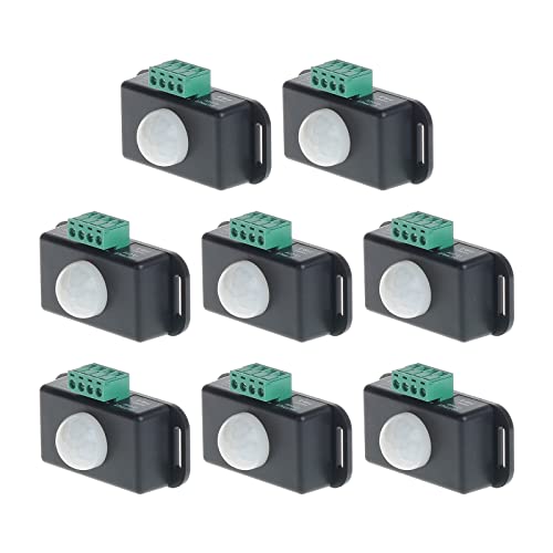 8 Stück 12 V 24 V PIR-Bewegungsmelder-Schalter, LED-Schalter-Controller für Flexible LED-Streifen Licht Infrarot-Sensor-Bewegungs-Timer-Funktion Zeichensteuerung von CDIYTOOL