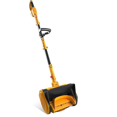 Akku-Schneeschaufel für Makita 18V Akku, Bürstenlose Elektrische Schneefräse für Straßen Einfahrten, 28cm Arbeitsbreite Akku Schneefräse mit verstellbarem Griff & Teleskopstange (Keine Batterie) von CDIYTOOL