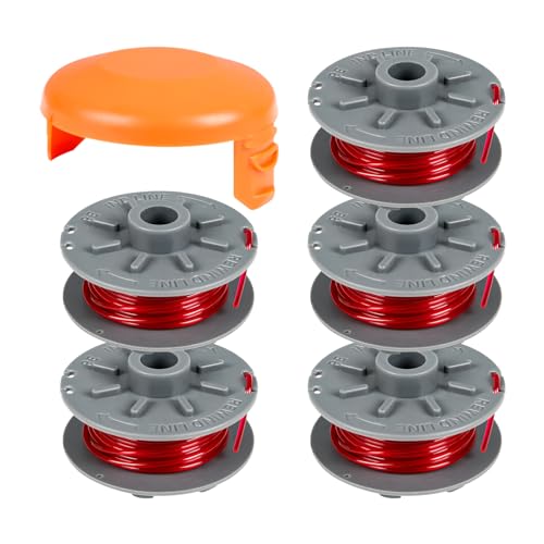 CDIYTOOL 5364 Trimmer Ersatzspule, kompatibel mit Gardena Turbo Trimmer SmallCut Artikel 2401, 1,6 mm Rasentrimmerspule für Gardena 5364, mit 5328-20 Abdeckung (5 Spulen + 1 Abdeckung) von CDIYTOOL