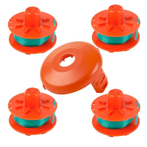 CDIYTOOL 5367 Trimmer Ersatzspule für Gardena Turbo Trimmer SmallCut Art. 2404 & 2402, 5367-20 Trimmer-Ersatzspule mit 5329-20 Abdeckung (4 Spulen + 1 Abdeckung) von CDIYTOOL