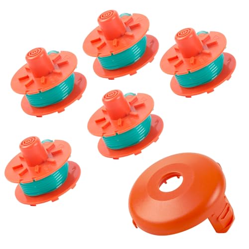 CDIYTOOL 5367 Trimmer Ersatzspule für Gardena Turbo Trimmer SmallCut Art. 2404 & 2402, 5367-20 Trimmer-Ersatzspule mit 5329-20 Abdeckung (5 Spulen + 1 Abdeckung) von CDIYTOOL