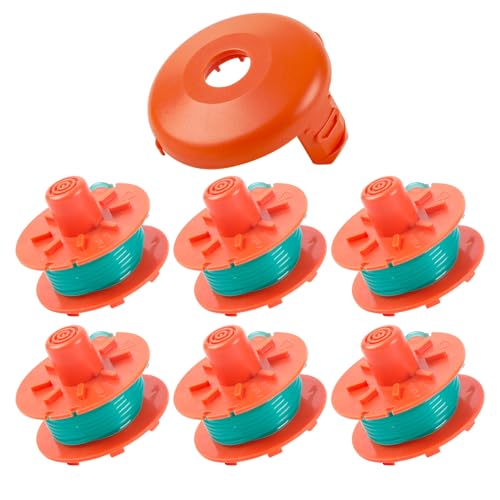 CDIYTOOL 5367 Trimmer Ersatzspule für Gardena Turbo Trimmer SmallCut Art. 2404 & 2402, 5367-20 Trimmer-Ersatzspule mit 5329-20 Abdeckung (6 Spulen + 1 Abdeckung) von CDIYTOOL