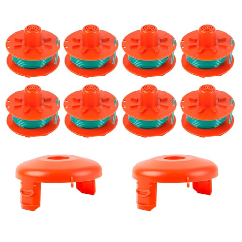 CDIYTOOL 5367 Trimmer Ersatzspule für Gardena Turbo Trimmer SmallCut Art. 2404 & 2402, 5367-20 Trimmer-Ersatzspule mit 5329-20 Abdeckung (8 Spulen + 2 Abdeckungen) von CDIYTOOL