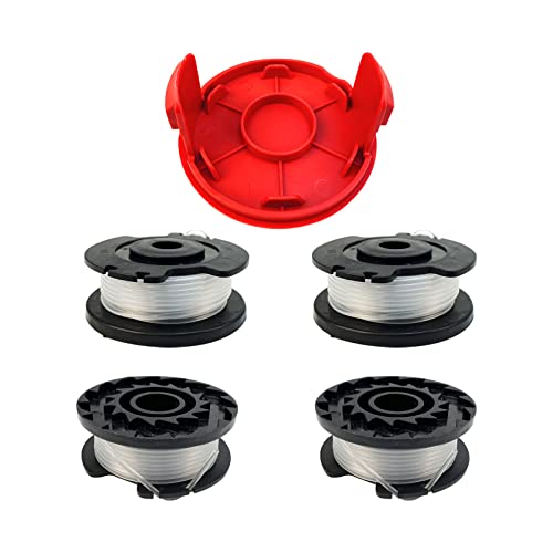 CDIYTOOL Einhell GE-CT 18/28 Li Ersatzschnurspule, Ersatzfadenspule für Einhell GE-CT 18/28 Li TC Nylon-Rasentrimmer, 4,9 m lang, 1,6 mm Durchmesser (4 Spulen + 1 Kappe) von CDIYTOOL