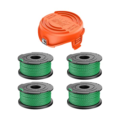 CDIYTOOL A6486 Trimmer-Ersatzspulen mit 90583594 Abdeckung, 2 mm Spulenschnur, kompatibel mit Black and Decker A6486 GL9035, GL8033, GL7033 (4 Spulen + 1 Abdeckung) von CDIYTOOL