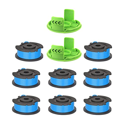 CDIYTOOL Line String Trimmer Spule, 1,65 mm Durchmesser Single Line 4,9 m lange Greenworks Trimmer Spule Line für 24V Rasentrimmer G24LT, G24LTK2, G24LT30M, G24LT30MK2 (8 Spule + 2 Kappen) ) von CDIYTOOL