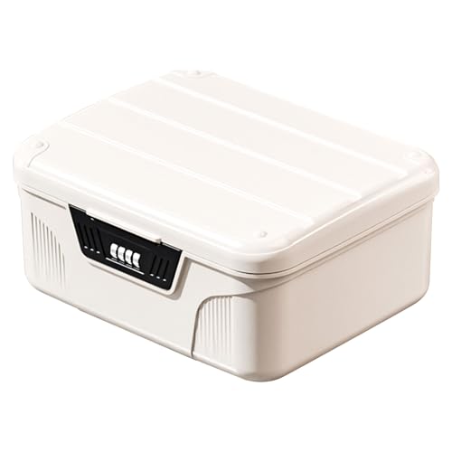 CDIYTOOL Medikamentenschlossbox, 26 x 22,5 x 12 cm, 2 Schichten große Kapazität, Medikamentenaufbewahrungsbehälter mit Zahlenschlössern, Weiß von CDIYTOOL
