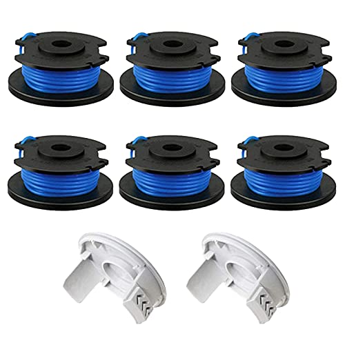 CDIYTOOL Rasentrimmer Ersatzspule Schnur, 1.65 cm Autofeed Ersatzspulen für Ryobi One+ AC14RL3A 18V, 24V, 40V, schnurloser Rasentrimmer Unkrautfresser Spulen Schnur (6 Spulen + 2 Abdeckungen) von CDIYTOOL