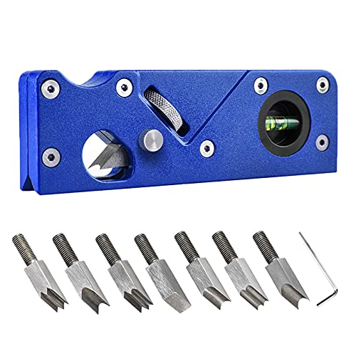 CDIYTOOL Tragbarer Holzbearbeitungskanten-Eckblockhobel + 7 Fräsköpfe, Modernes Holzwerkzeug für schnelles Kantenschneiden und Anfasen (Blau) von CDIYTOOL