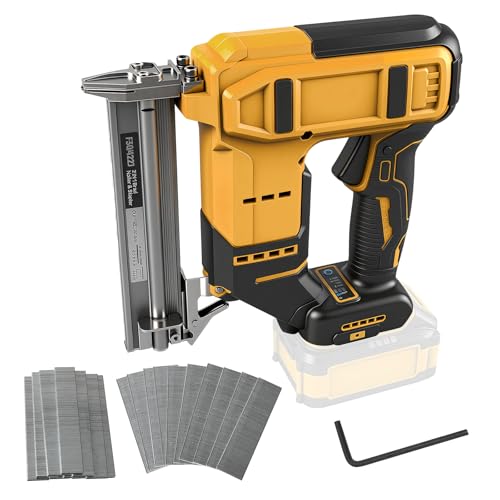 Kabelloser Brad Nagler für Dewalt 20V Max Akku, 18GA Akku Tacker Nagelpistole, 2 in 1 Elektrischer Nagler Tacker mit 1000 Nägeln und 1000 Klammern für Heimwerker Holzbearbeitung (nur Werkzeug) von CDIYTOOL