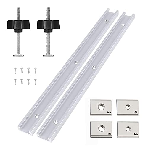 M8 M6 T-Track Slider Gleitmutter Aluminium M8 M6 T Gleitschlitz Carbon Stahl Möbel T Nut für DIY Holzbearbeitung Werkzeug Slot Fastener T-Slot T-Track Klemmen mit T-Schraube und M8 Kunststoffgriff von CDIYTOOL