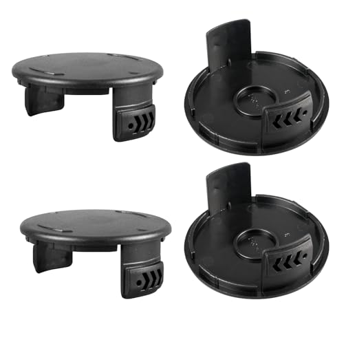Rasentrimmer-Spule, Ersatz für Parkside PRTA 20-Li A1 B2 C3 PRT 550 A1 A3 PRT 300 A1, 1,65 mm, 8,3 m Autofeed Trimmerspule (1) 4 Abdeckungen von CDIYTOOL