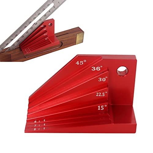 Schräglehre-Block, Setup-Blöcke, Höhenmesser-Set, Präzisionseinrichtung für Oberfräse und Tischsägenzubehör, Holzbearbeitung, Winkel für 1:6, 1:7 und 1:8 Schwalbenschwänze, 30°, 36° und 45° von CDIYTOOL