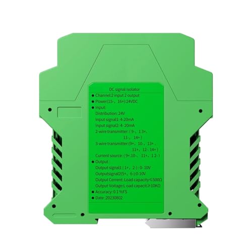 CDPDUGMN DC24V Signalisolator 4-20mA 0-10V Signalkonverter 1 EIN 1 Aus 2 EIN 2 Aus 4 bis 20mA 0 bis 10V Signalisolator(0-10V_Input 1-5V) von CDPDUGMN