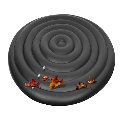 Aufblasbare Abdeckung Whirlpools Ø 128/158/180 cm 3 Größen Verstellbarer mit Zwei Griffen Deflationsventil Winddicht regendichtem schneebedeckter isolierter Whirlpools-Deckel (Without Handle,Black) von CDPTD