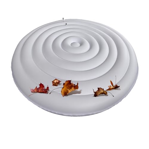 Aufblasbare Abdeckung Whirlpools Ø 128/158/180 cm 3 Größen Verstellbarer mit Zwei Griffen Deflationsventil Winddicht regendichtem schneebedeckter isolierter Whirlpools-Deckel (Without Handle,White) von CDPTD