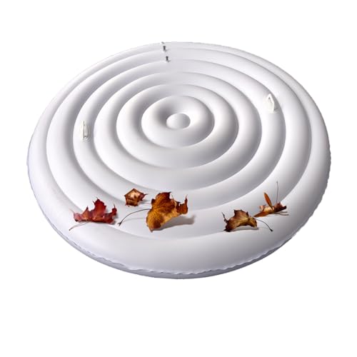 Aufblasbare Abdeckung Whirlpools Ø 128/158/180 cm 3 Größen Verstellbarer mit Zwei Griffen Deflationsventil Winddicht regendichtem schneebedeckter isolierter Whirlpools-Deckel (with Handle,White) von CDPTD