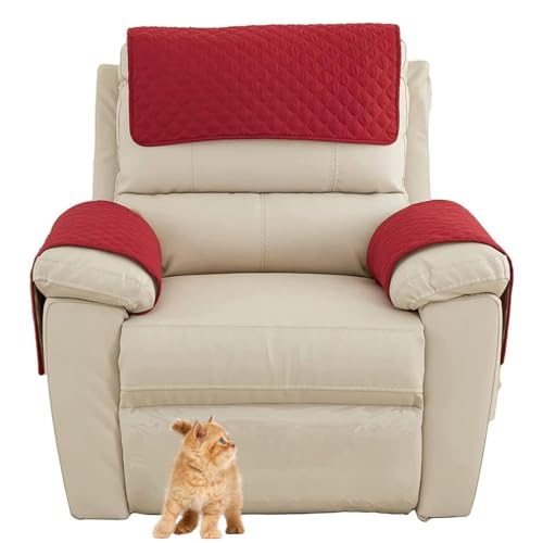 CDPTD Armlehnenschoner Sofa,Rutschfester, Armlehnenschoner，Sofa Armlehne Kopfstützenbezug für Sessel, Gesteppter Möbelschutz (TYP-2,1 Seat Recliner | 3 pc) von CDPTD
