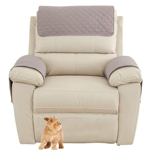 CDPTD Armlehnenschoner Sofa,Rutschfester, Armlehnenschoner，Sofa Armlehne Kopfstützenbezug für Sessel, Gesteppter Möbelschutz (TYP-9,1 Seat Recliner | 3 pc) von CDPTD