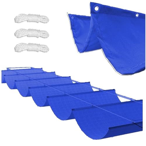Einziehbar Welle Sonnensegel Verstellbar Aufrollbar Schattenabdeckung mit Ösen und Kordel Sonnenschutz Wasserdicht UV-beständig Outdoor Pergola Markise für Garten Terrasse Sand (1x5M,Blue) von CDPTD