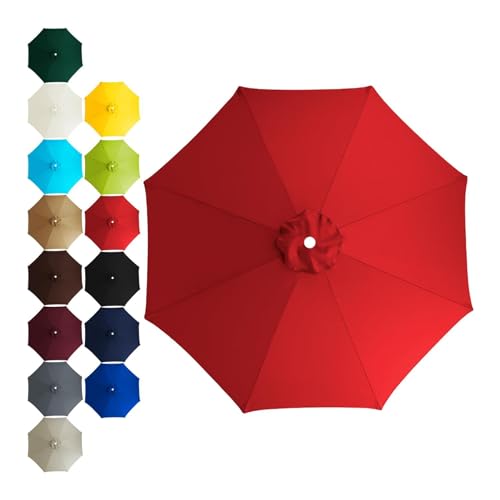 Sonnenschirm Ersatzbezug 2m 2.3m 2.5m 2.7 m 3m 6/8 Rippen,UV 50+ Patio Umbrella Cloth Cover Stoff Ersetzen Für Garten Terrasse Strand Pool Markt Tisc Ampelschirm (2.5m / 6 Rippen,TYP-8) von CDPTD