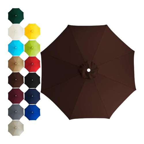 Sonnenschirm Ersatzbezug 2m 2.3m 2.5m 2.7 m 3m 6/8 Rippen,UV 50+ Patio Umbrella Cloth Cover Stoff Ersetzen Für Garten Terrasse Strand Pool Markt Tisc Ampelschirm (2.7m / 6 Rippen,TYP-7) von CDPTD