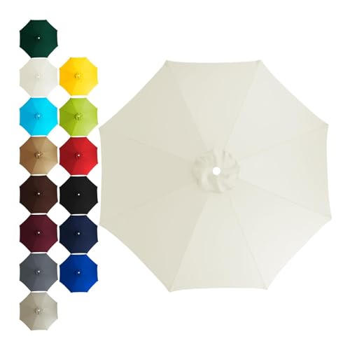 Sonnenschirm Ersatzbezug 2m 2.3m 2.5m 2.7 m 3m 6/8 Rippen,UV 50+ Patio Umbrella Cloth Cover Stoff Ersetzen Für Garten Terrasse Strand Pool Markt Tisc Ampelschirm (2m / 6 Rippen,TYP-10) von CDPTD