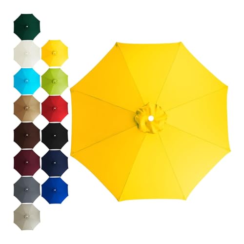 Sonnenschirm Ersatzbezug 2m 2.3m 2.5m 2.7 m 3m 6/8 Rippen,UV 50+ Patio Umbrella Cloth Cover Stoff Ersetzen Für Garten Terrasse Strand Pool Markt Tisc Ampelschirm (3m / 6 Rippen,TYP-2) von CDPTD
