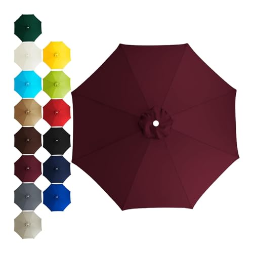 Sonnenschirm Ersatzbezug 2m 2.3m 2.5m 2.7 m 3m 6/8 Rippen,UV 50+ Patio Umbrella Cloth Cover Stoff Ersetzen Für Garten Terrasse Strand Pool Markt Tisc Ampelschirm (3m / 8 Rippen,TYP-13) von CDPTD