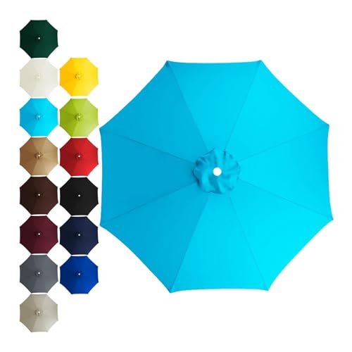 Sonnenschirm Ersatzbezug 2m 2.3m 2.5m 2.7 m 3m 6/8 Rippen,UV 50+ Patio Umbrella Cloth Cover Stoff Ersetzen Für Garten Terrasse Strand Pool Markt Tisc Ampelschirm (3m / 8 Rippen,TYP-3) von CDPTD
