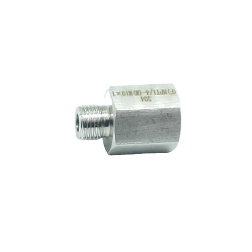 CDQBWKJGFJ 1 Stück 1/4 Zoll NPT Rohr weiblich x M10 x1 männlich metrisch Gauge Adapter Edelstahl 304 Öl Kraftstoff Luft von CDQBWKJGFJ