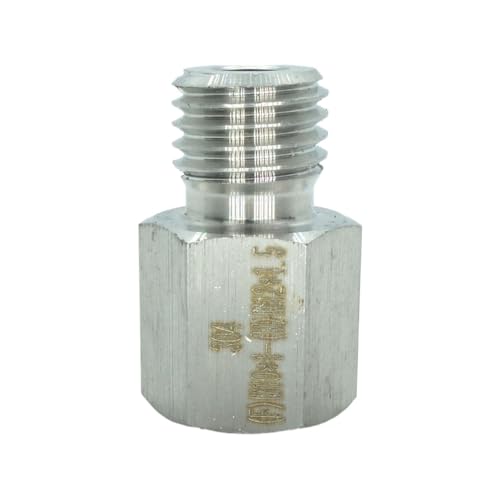 CDQBWKJGFJ 1 Stück M12 x 1,5 männlich metrisch auf M10 x 1 weiblich, metrischer Messgerät-Sensor-Adapter, Edelstahl 304 von CDQBWKJGFJ
