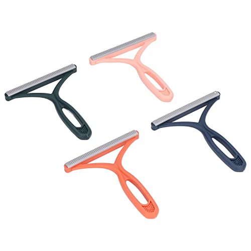 4 Stück Tragbarer Doppelseitiger Flusen Entferner, ABS-Fegen Schaber, Wieder Verwendbares Teppich-Haaren Tfernungs Werkzeug für Haustiere, Kegen für Heim Kleidung von CDQL